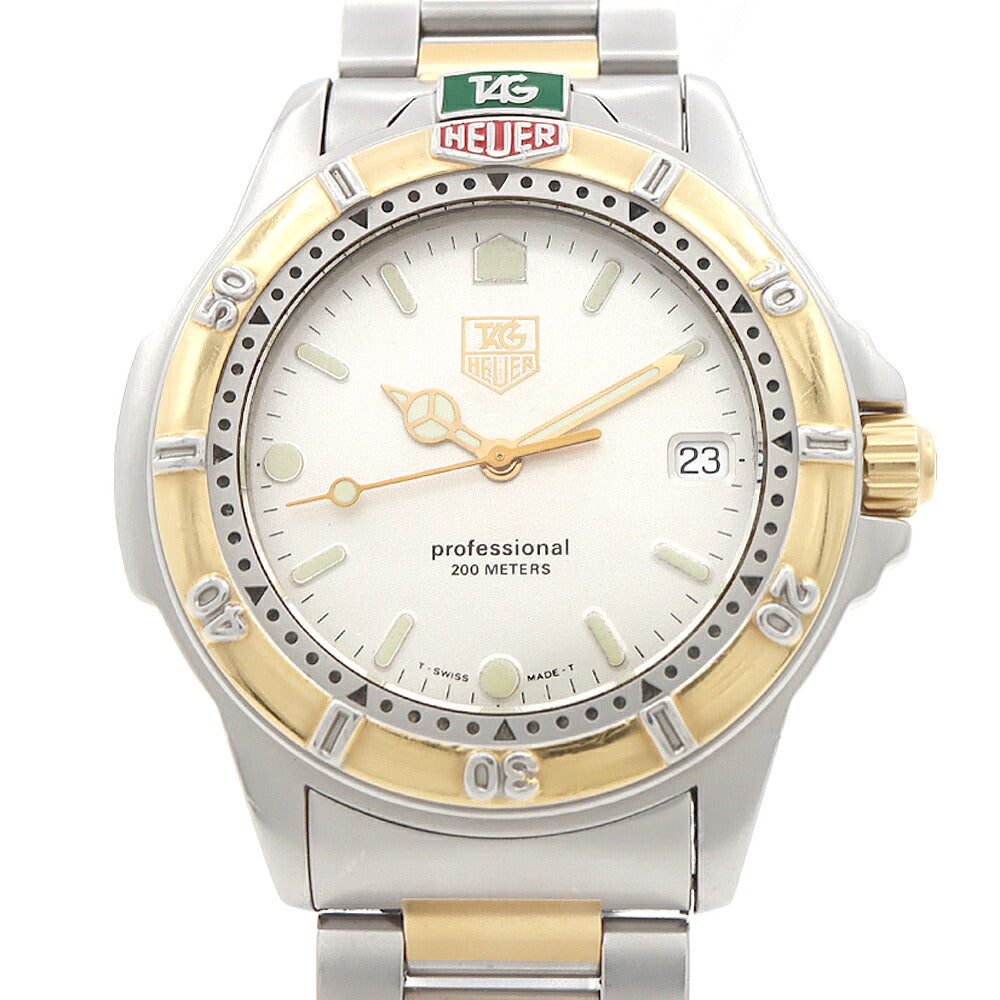 電池交換済 TAG Heuer タグホイヤー 4000シリーズ プロフェッショナル 995.706K デイト 200m防水 シルバー SS ステンレス YGP イエローゴールド コンビ メンズ クォーツ【6ヶ月保証】【腕時計】【中古】