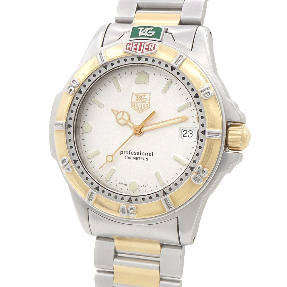 電池交換済 TAG Heuer タグホイヤー 4000シリーズ プロフェッショナル 995.706K デイト 200m防水 シルバー SS ステンレス YGP イエローゴールド コンビ メンズ クォーツ【6ヶ月保証】【腕時計】【中古】