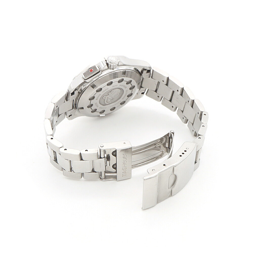電池交換済 TAG Heuer タグホイヤー アクアレーサー アラーム WAF111Z デイト 300m防水 黒 ブラック SS ステンレス メンズ クォーツ【6ヶ月保証】【腕時計】【中古】