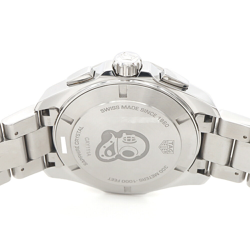 電池交換済 TAG Heuer タグホイヤー アクアレーサー クロノグラフ CAY111A デイト 300m防水 黒 ブラック SS ステンレス メンズ クォーツ【6ヶ月保証】【腕時計】【中古】