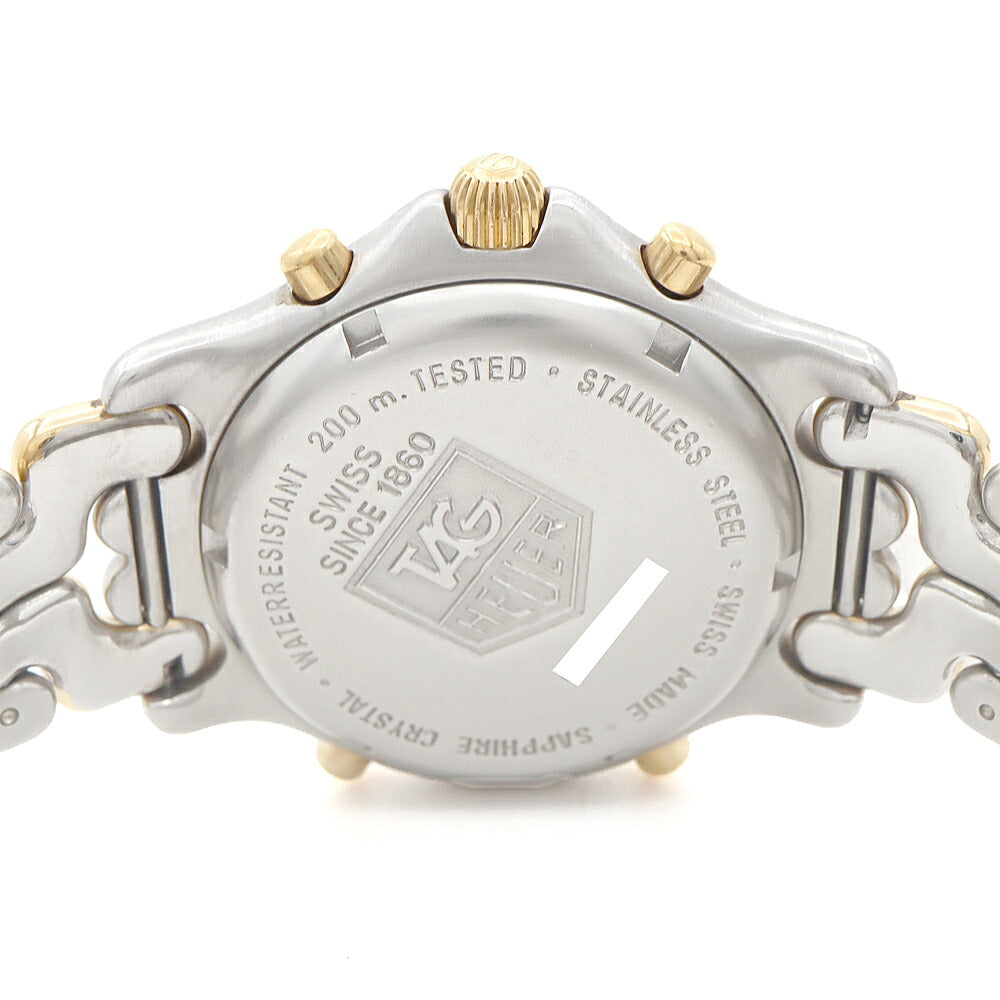 電池交換済 TAG Heuer タグホイヤー S/el セル セナモデル プロフェッショナル クロノグラフ CG1122-0 デイト 200m防水 グレー SS ステンレス YGP イエローゴールド コンビ メンズ デジアナ クォーツ【6ヶ月保証】【腕時計】【中古】