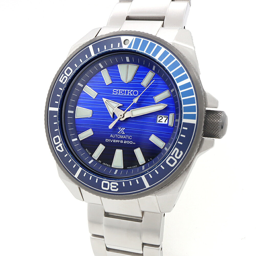 SEIKO セイコー プロスペックス ダイバーズウォッチ Save the Ocean サムライ 4R35-01X0 SBDY019 デイト 200m防水 青 ブルー SS ステンレス メンズ 自動巻き【6ヶ月保証】【腕時計】【中古】