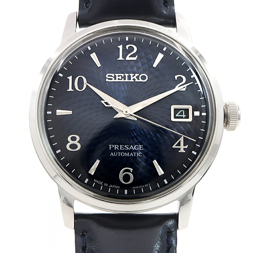 SEIKO セイコー プレザージュ カクテルタイム SARY165 4R35-04A0 デイト 50m防水 紺 ネイビー SS ステンレス 純正ベルト 純正尾錠 メンズ 自動巻き プレサージュ【6ヶ月保証】【腕時計】【中古】