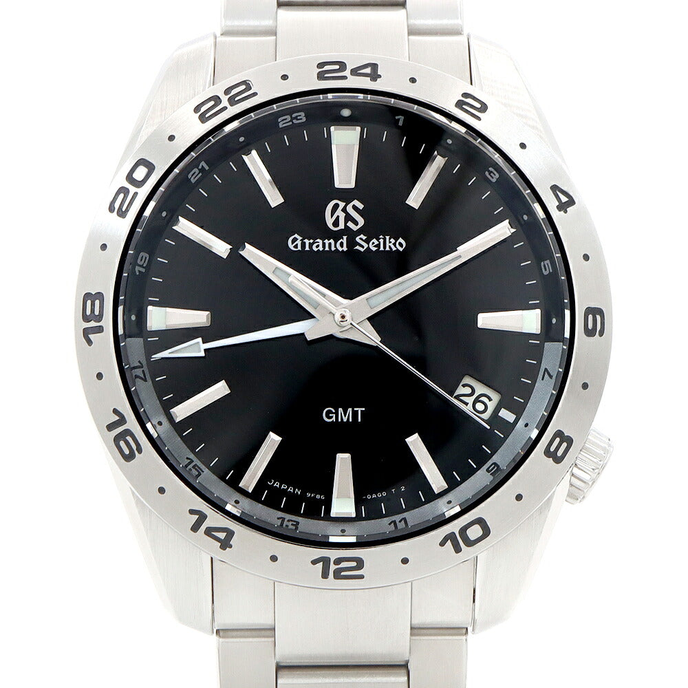電池交換済 SEIKO セイコー グランドセイコー GS スポーツコレクション GMT 9F86-0AK0 SBGN027 デイト 200m防水 黒 ブラック SS ステンレス メンズ クォーツ【6ヶ月保証】【腕時計】【中古】