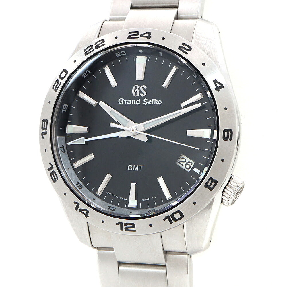 電池交換済 SEIKO セイコー グランドセイコー GS スポーツコレクション GMT 9F86-0AK0 SBGN027 デイト 200m防水 黒 ブラック SS ステンレス メンズ クォーツ【6ヶ月保証】【腕時計】【中古】