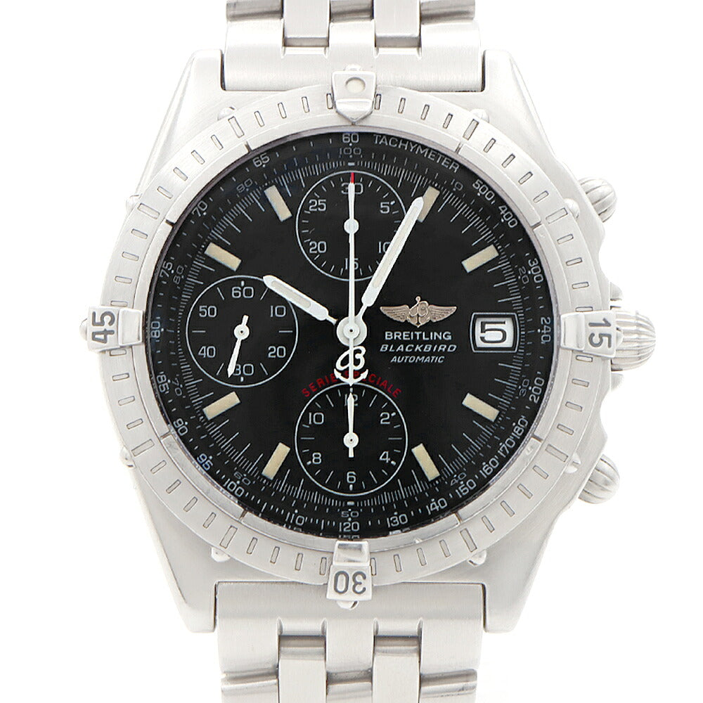 BREITLING ブライトリング クロノマット ブラックバード A13050.1 A136BLBPA クロノグラフ デイト 100m防水 黒 ブラック SS ステンレス メンズ 自動巻き【6ヶ月保証】【腕時計】【中古】