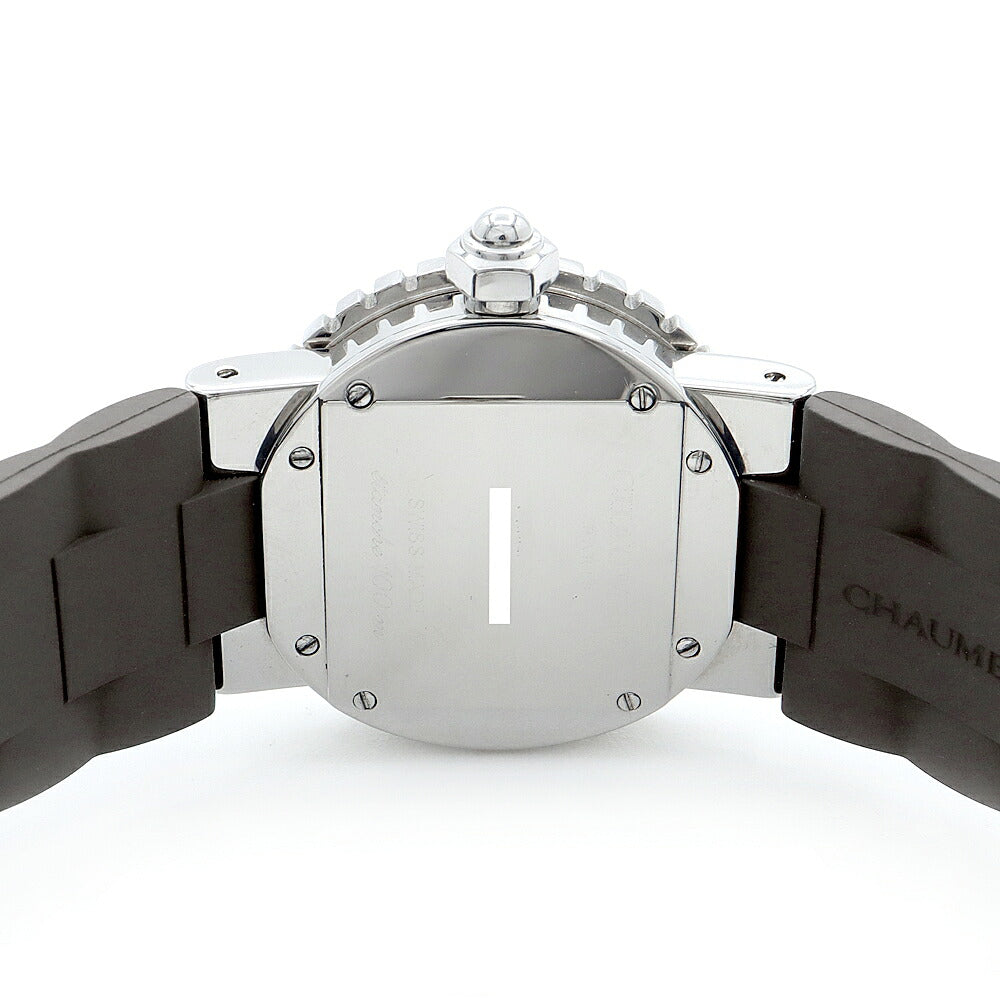 電池交換済 CHAUMET ショーメ クラスワン ダイヤベゼル W0621C-16A ダイヤモンド 8Pダイヤ デイト 100m防水 グレー ブラウン SS ステンレス 純正ベルト 純正尾錠 レディース クォーツ【6ヶ月保証】【腕時計】【中古】