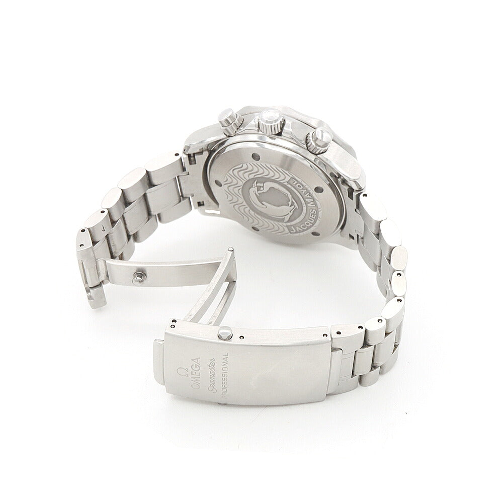 OMEGA オメガ シーマスター アプネア ジャック マイヨール クロノグラフ 2595.50 300m防水 フリーダイビングカウンター 黒 ブラック SS ステンレス メンズ 自動巻き【6ヶ月保証】【腕時計】【中古】