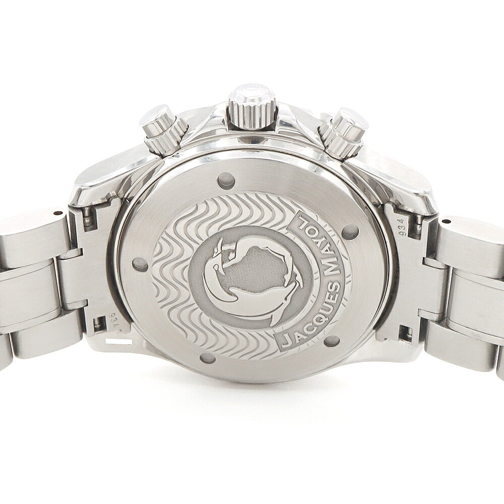OMEGA オメガ シーマスター アプネア ジャック マイヨール クロノグラフ 2595.50 300m防水 フリーダイビングカウンター 黒 ブラック SS ステンレス メンズ 自動巻き【6ヶ月保証】【腕時計】【中古】