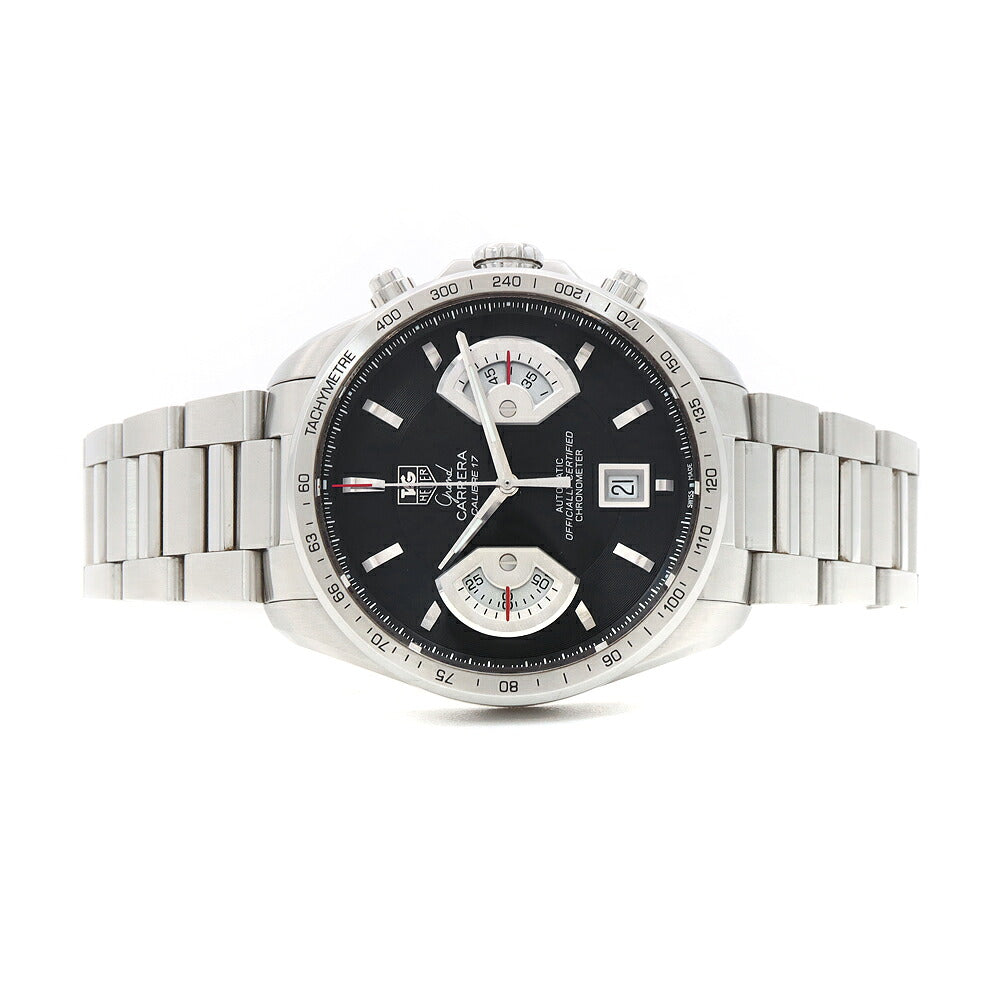 TAG Heuer タグホイヤー グランドカレラ キャリバー17RS クロノグラフ CAV511A BA0902 デイト 裏スケ 黒 ブラック SS ステンレス メンズ 自動巻き【6ヶ月保証】【腕時計】【中古】