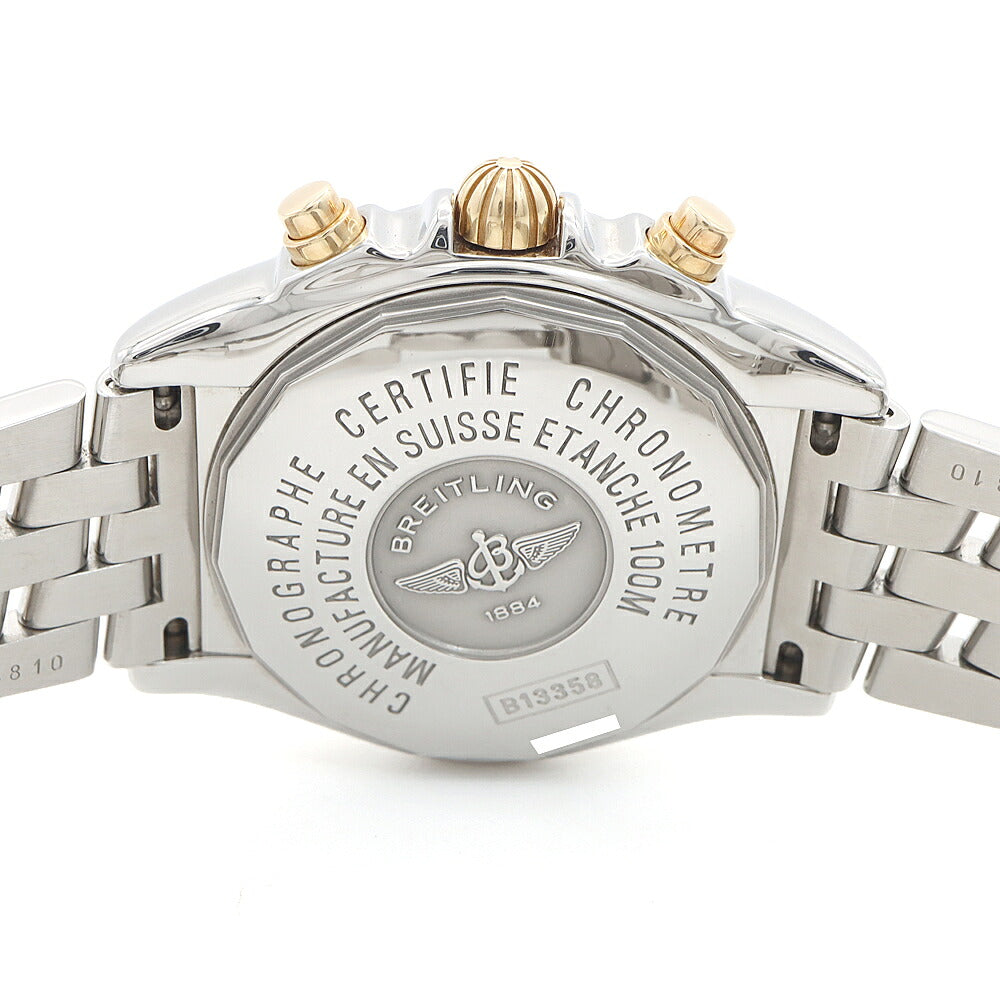 BREITLING ブライトリング クロノコックピット B13358 クロノグラフ デイト 100m防水 白 ホワイト SS ステンレス YG イエローゴールド コンビ メンズ 自動巻き【6ヶ月保証】【腕時計】【中古】