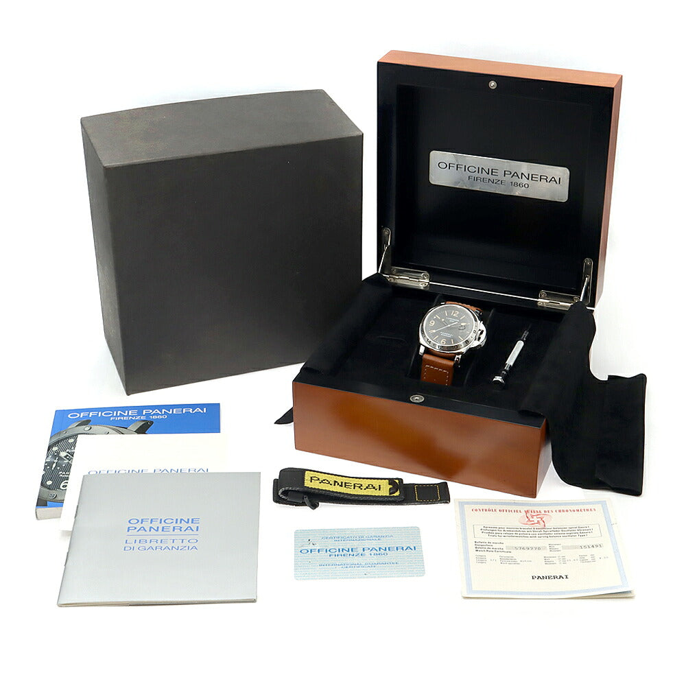 PANERAI パネライ ルミノールGMT A番 PAM00023 デイト 300m防水 黒 ブラック トリチウム SS ステンレス 純正ベルト 純正尾錠 メンズ 自動巻き【6ヶ月保証】【腕時計】【中古】