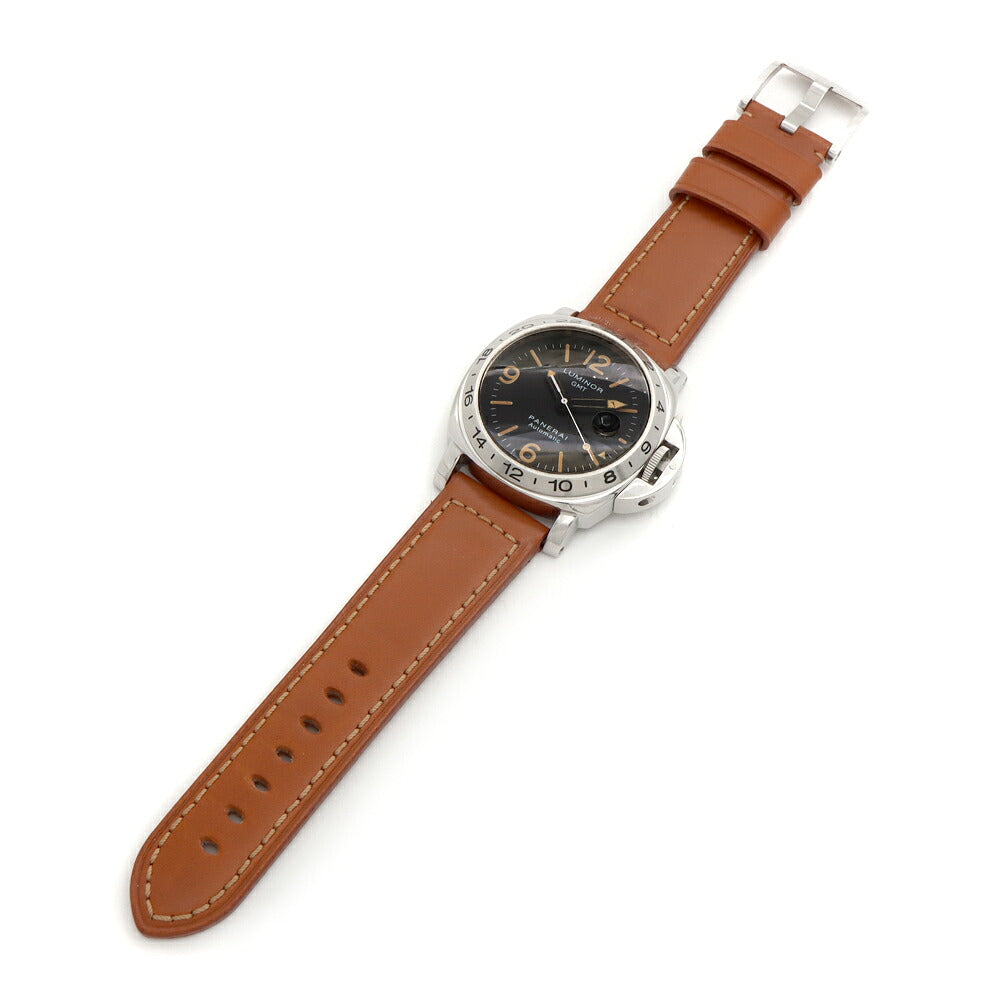 PANERAI パネライ ルミノールGMT A番 PAM00023 デイト 300m防水 黒 ブラック トリチウム SS ステンレス 純正ベルト 純正尾錠 メンズ 自動巻き【6ヶ月保証】【腕時計】【中古】