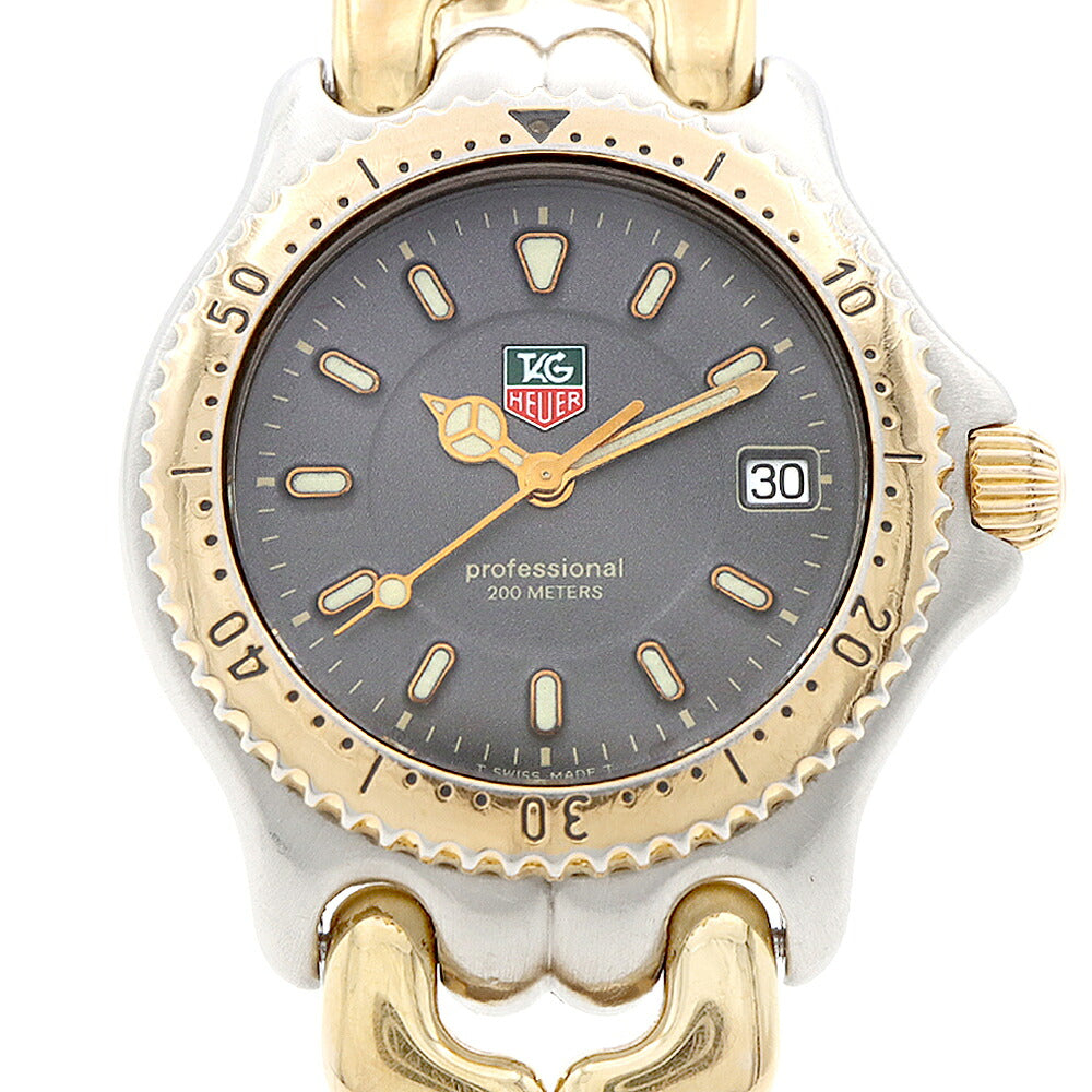 電池交換済 TAG Heuer タグホイヤー S/el セル プロフェッショナル WG1220 K0 デイト 200m防水 グレー SS ステンレス YGP イエローゴールド コンビ メンズ レディース ボーイズ クォーツ【6ヶ月保証】【腕時計】【中古】