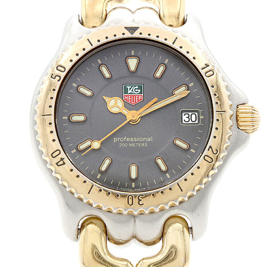 電池交換済 TAG Heuer タグホイヤー S/el セル プロフェッショナル WG1220 K0 デイト 200m防水 グレー SS ステンレス YGP イエローゴールド コンビ メンズ レディース ボーイズ クォーツ【6ヶ月保証】【腕時計】【中古】