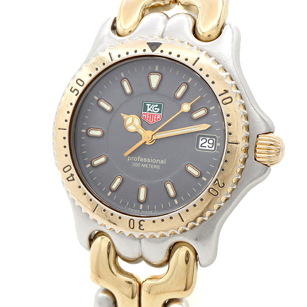 電池交換済 TAG Heuer タグホイヤー S/el セル プロフェッショナル WG1220 K0 デイト 200m防水 グレー SS ステンレス YGP イエローゴールド コンビ メンズ レディース ボーイズ クォーツ【6ヶ月保証】【腕時計】【中古】