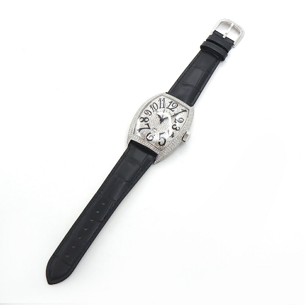 内部点検済 FRANCK MULLER フランクミュラー トノーカーベックス ダイヤベゼル ダイヤ文字盤 8880BCDT ダイヤモンド デイト SS ステンレス アフターダイヤ メンズ 自動巻き【6ヶ月保証】【中古】【腕時計】
