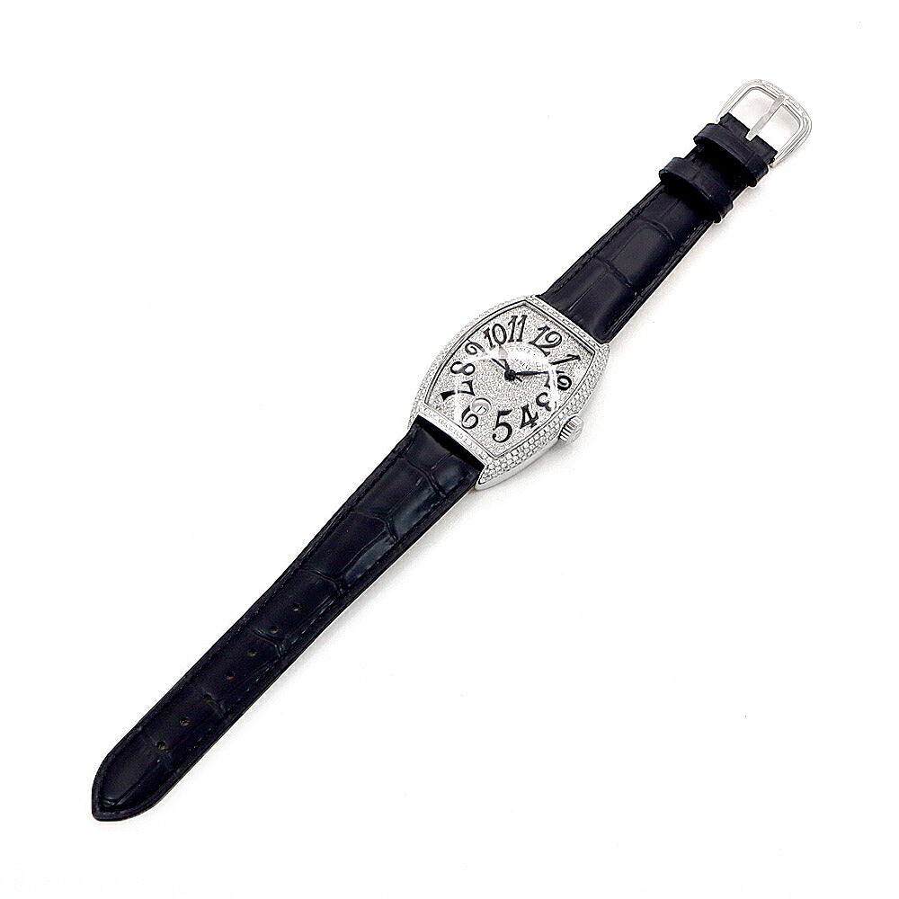 FRANCK MULLER フランクミュラー トノーカーベックス ダイヤベゼル ダイヤ文字盤 7851SCDT ダイヤモンド デイト SS ステンレス アフターダイヤ メンズ 自動巻き【6ヶ月保証】【中古】【腕時計】