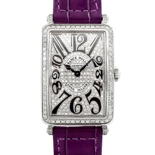電池交換済 FRANCK MULLER フランクミュラー ロングアイランド ダイヤベゼル 952QZ ダイヤモンド ダイヤ文字盤 SS ステンレス アフターダイヤ レディース クォーツ【6ヶ月保証】【中古】【腕時計】