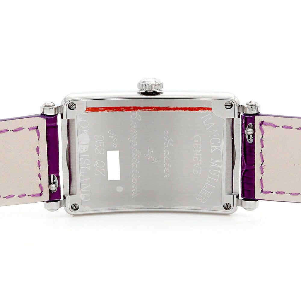 電池交換済 FRANCK MULLER フランクミュラー ロングアイランド ダイヤベゼル 952QZ ダイヤモンド ダイヤ文字盤 SS ステンレス アフターダイヤ レディース クォーツ【6ヶ月保証】【中古】【腕時計】