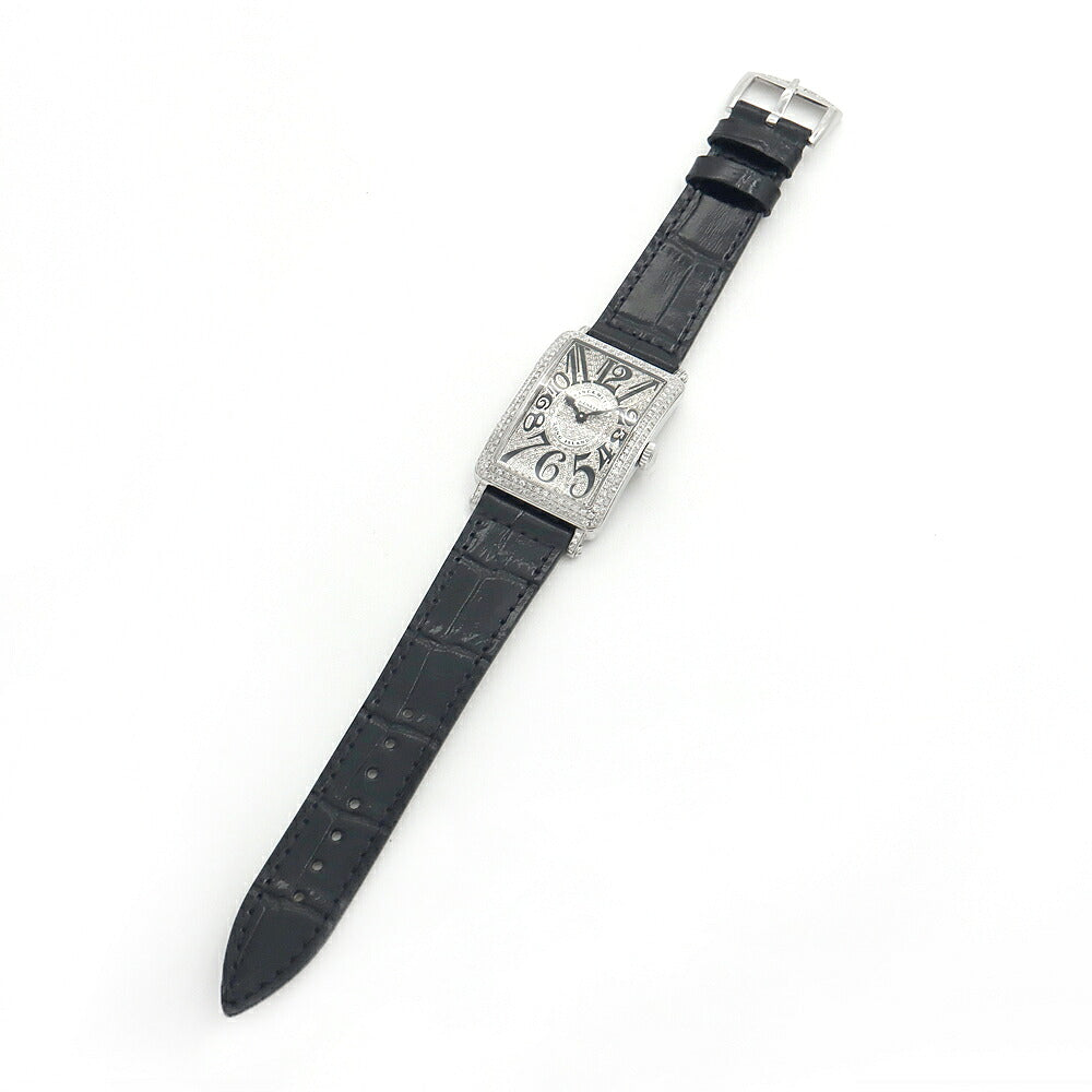 電池交換済 FRANCK MULLER フランクミュラー ロングアイランド ダイヤベゼル 952QZREL ダイヤモンド ダイヤ文字盤 SS ステンレス アフターダイヤ レディース クォーツ【6ヶ月保証】【中古】【腕時計】