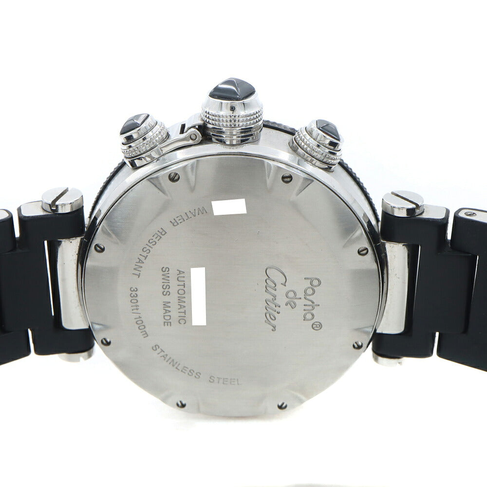 Cartier カルティエ パシャ シータイマー クロノグラフ W31088U2 デイト 100m防水 ブラック SS ステンレス メンズ 自動巻き【6ヶ月保証】【腕時計】【中古】