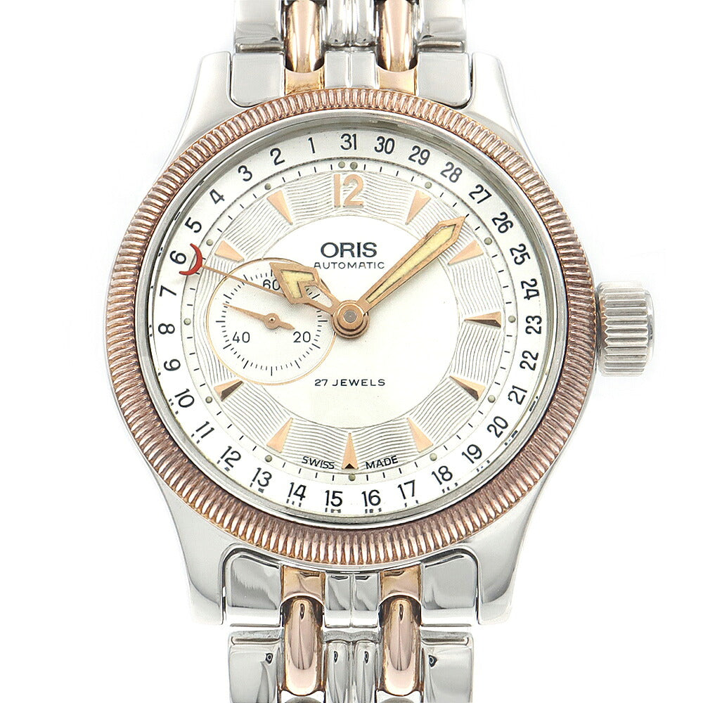 ORIS オリス ビッグクラウン ポインターデイト 7482 裏スケ デイト 50m防水 シルバー SS ステンレス GP ゴールド コンビ メンズ 自動巻き【6ヶ月保証】【腕時計】【中古】
