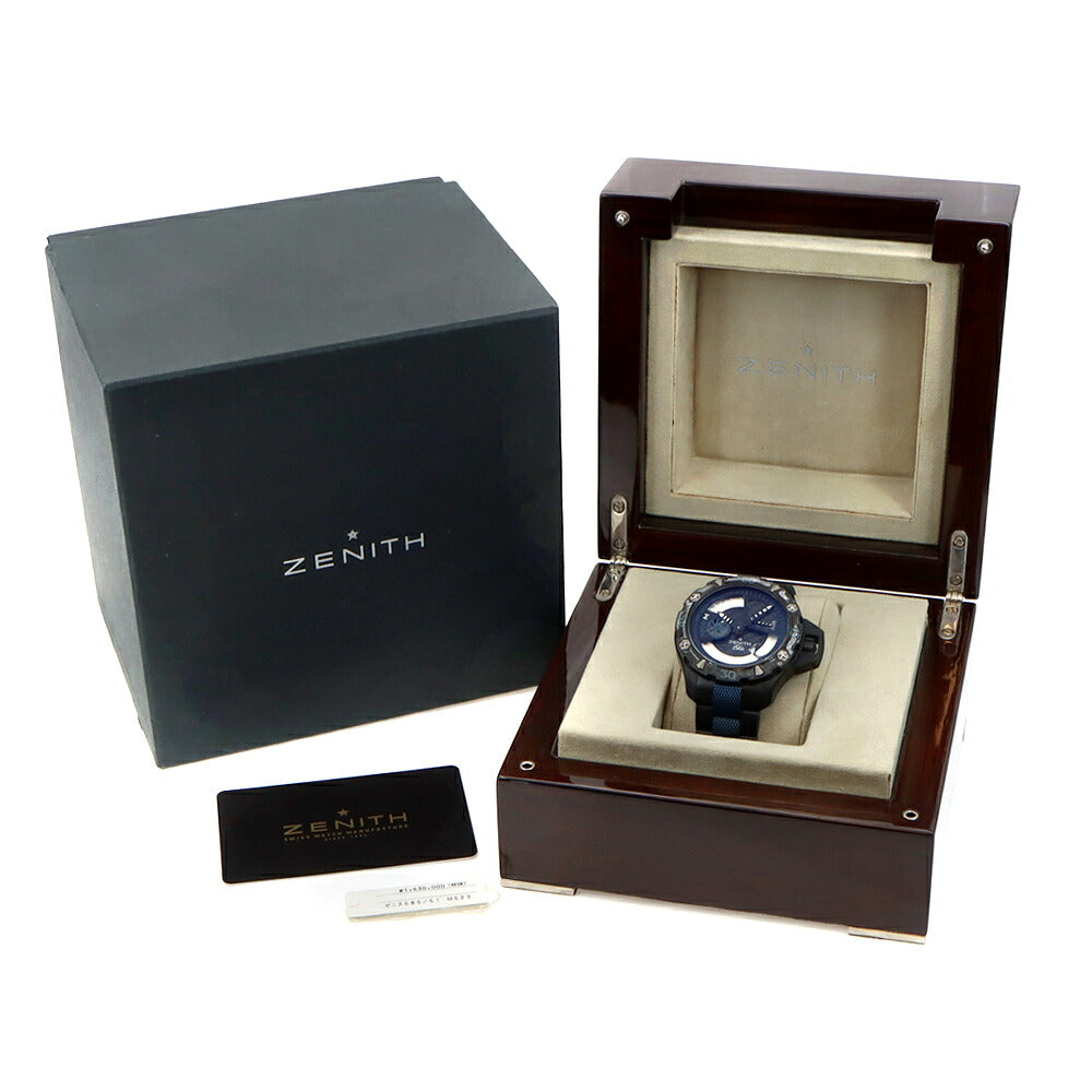 ZENITH ゼニス デファイ エクストリーム シー パワーリザーブ 96.0519.685 51.M523 1000m防水 デイト スモールセコンド 黒 ブラック Ti チタン メンズ 自動巻き【6ヶ月保証】【腕時計】【中古】