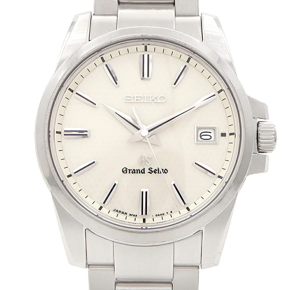 電池交換済 SEIKO セイコー GS グランドセイコー 9F62-0AA1 SBGX053 100m防水 デイト 白 ホワイト SS ステンレス メンズ クォーツ【6ヶ月保証】【腕時計】【中古】