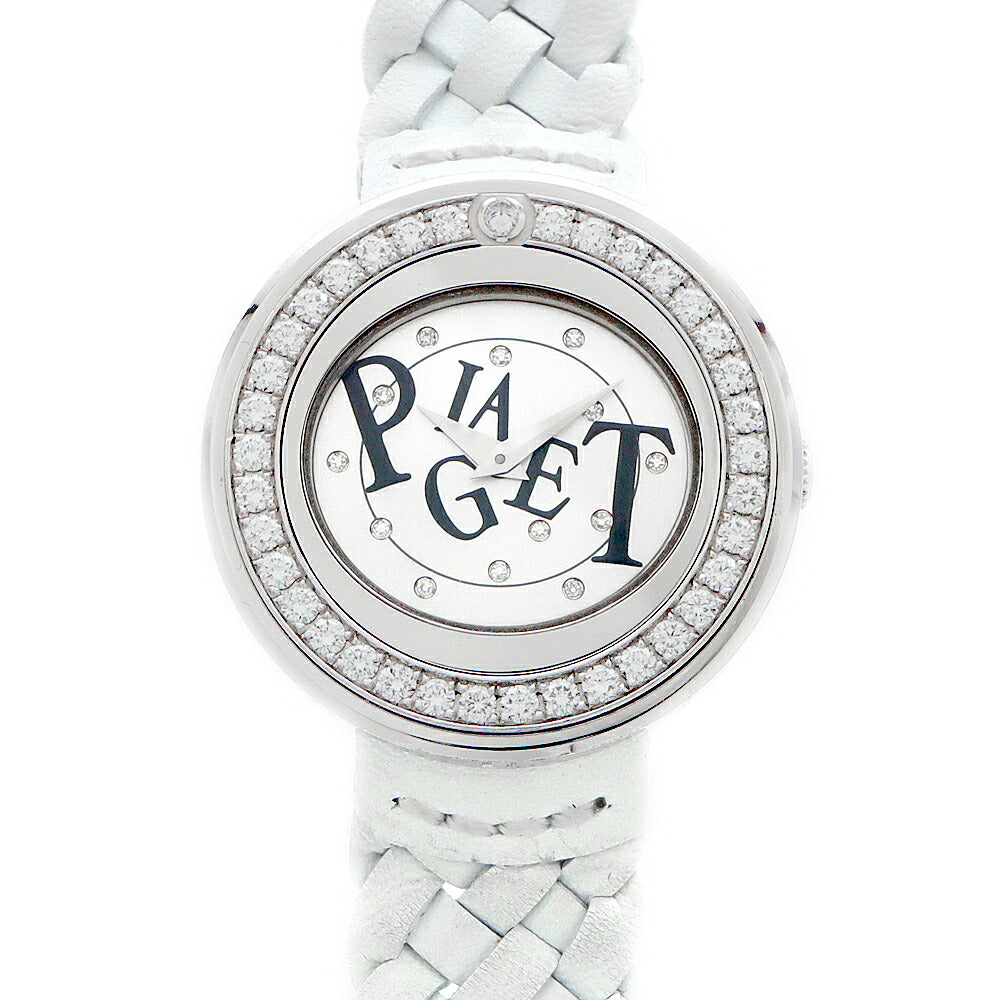 電池交換済 PIAGET ピアジェ ポセション ダイヤベゼル P10402 ダイヤモンド シルバー K18WG ホワイトゴールド 純正SS尾錠 レディース クォーツ【6ヶ月保証】【腕時計】【中古】