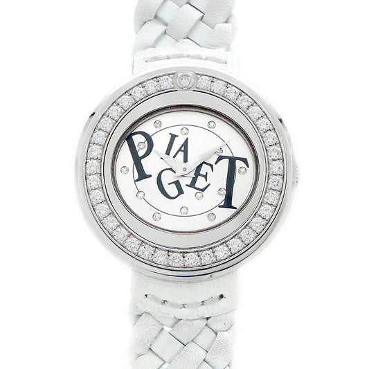 電池交換済 PIAGET ピアジェ ポセション ダイヤベゼル P10402 ダイヤモンド シルバー K18WG ホワイトゴールド 純正SS尾錠 レディース クォーツ【6ヶ月保証】【腕時計】【中古】