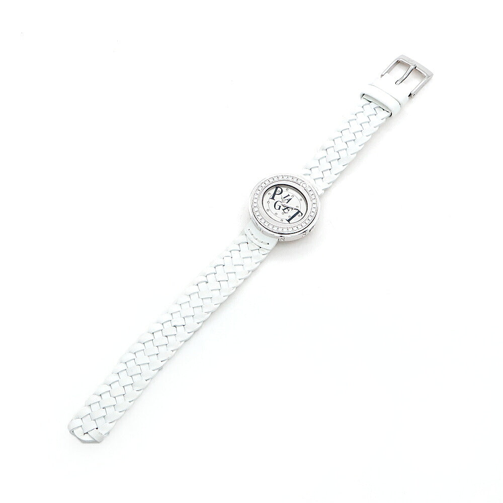 電池交換済 PIAGET ピアジェ ポセション ダイヤベゼル P10402 ダイヤモンド シルバー K18WG ホワイトゴールド 純正SS尾錠 レディース クォーツ【6ヶ月保証】【腕時計】【中古】