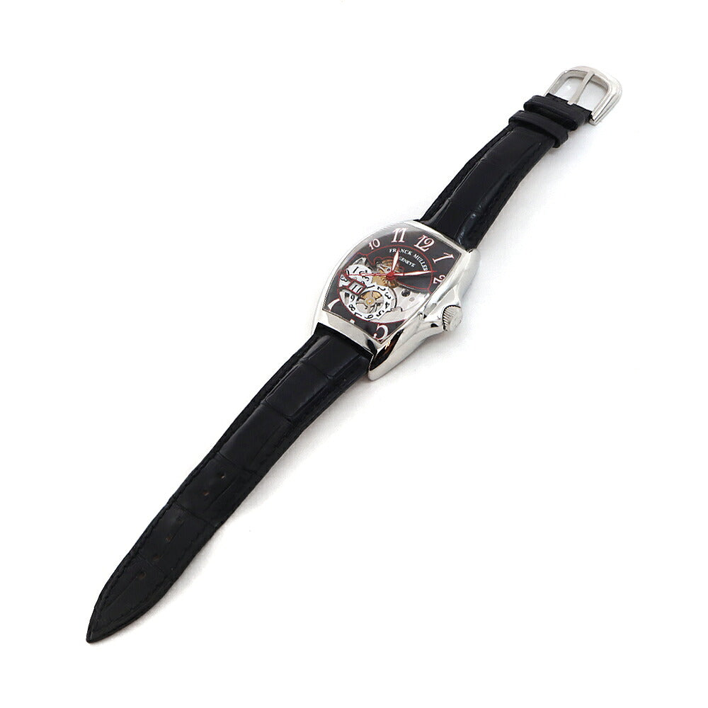FRANCK MULLER フランクミュラー トノーカーベックス 8080SCGDFO ビッグデイト スケルトン 黒 ブラック SS ステンレス 純正ベルト 純正尾錠 メンズ 自動巻き トノウ カーベックス【6ヶ月保証】【中古】【腕時計】