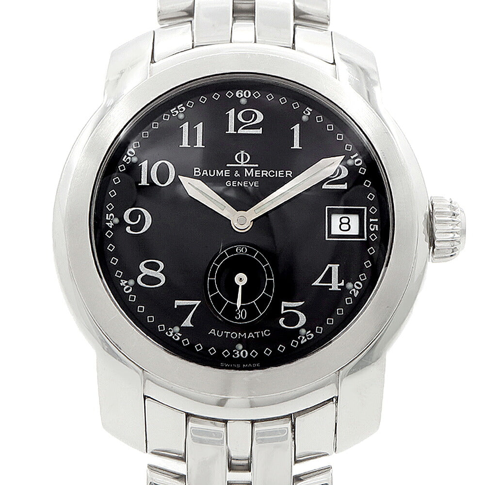 BAUME＆MERCIER ボーム&メルシェ ケープランド MV045221 デイト 100m防水 黒 ブラック SS ステンレス メンズ 自動巻き【6ヶ月保証】【腕時計】【中古】