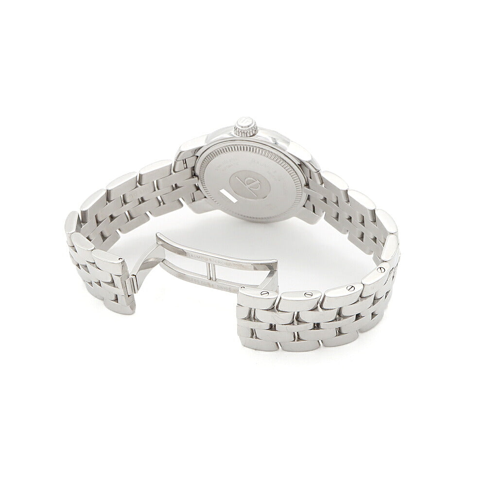 BAUME＆MERCIER ボーム&メルシェ ケープランド MV045221 デイト 100m防水 黒 ブラック SS ステンレス メンズ 自動巻き【6ヶ月保証】【腕時計】【中古】