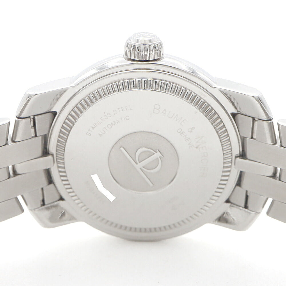 BAUME＆MERCIER ボーム&メルシェ ケープランド MV045221 デイト 100m防水 黒 ブラック SS ステンレス メンズ 自動巻き【6ヶ月保証】【腕時計】【中古】
