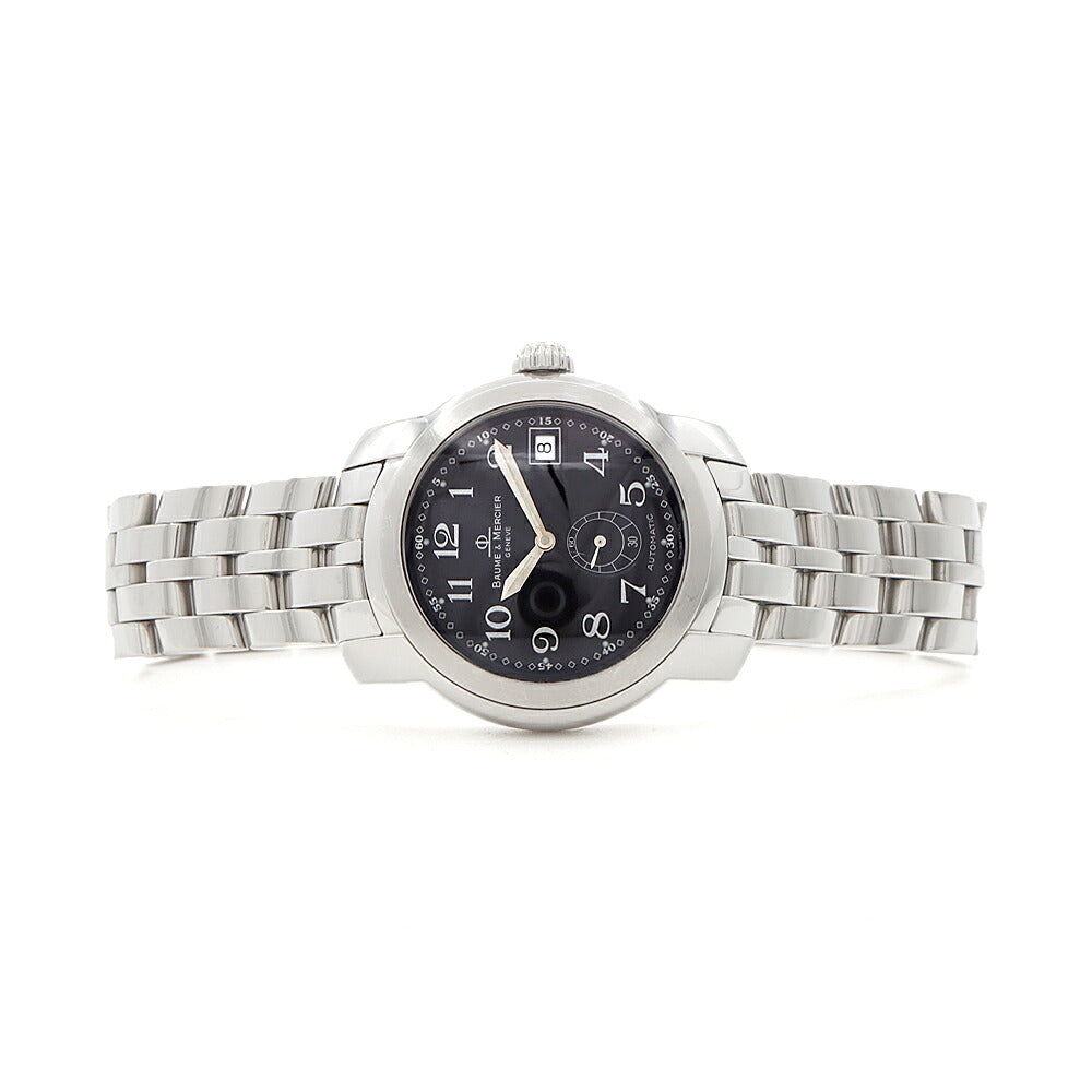 BAUME＆MERCIER ボーム&メルシェ ケープランド MV045221 デイト 100m防水 黒 ブラック SS ステンレス メンズ 自動巻き【6ヶ月保証】【腕時計】【中古】