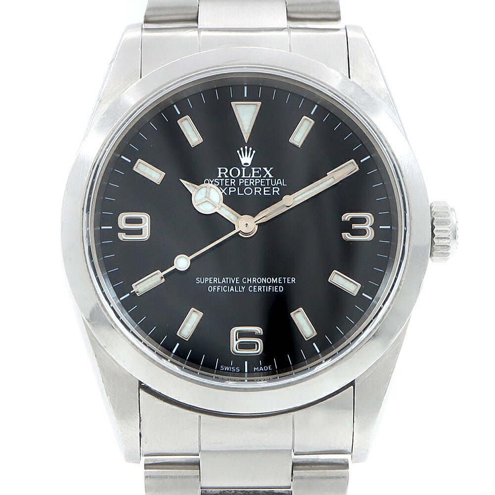 ROLEX ロレックス オイスターパーペチュアル エクスプローラーI 14270 黒 ブラック SS ステンレス フルコマ メンズ 自動巻き【6ヶ月保証】【腕時計】【中古】