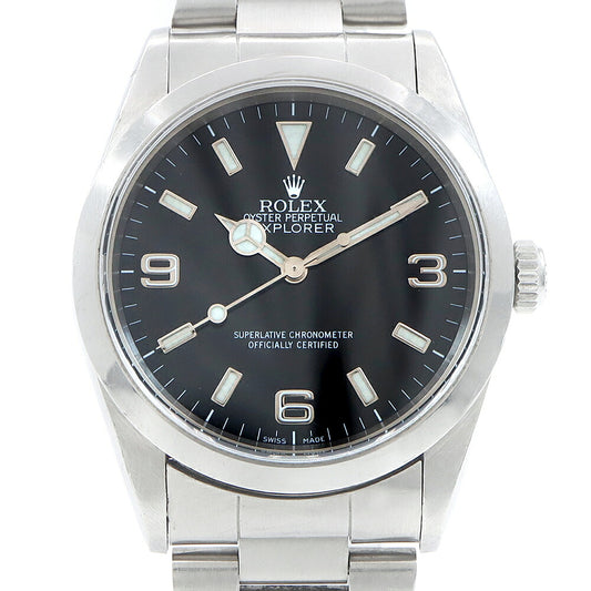 ROLEX ロレックス オイスターパーペチュアル エクスプローラーI 14270 黒 ブラック SS ステンレス フルコマ メンズ 自動巻き【6ヶ月保証】【腕時計】【中古】