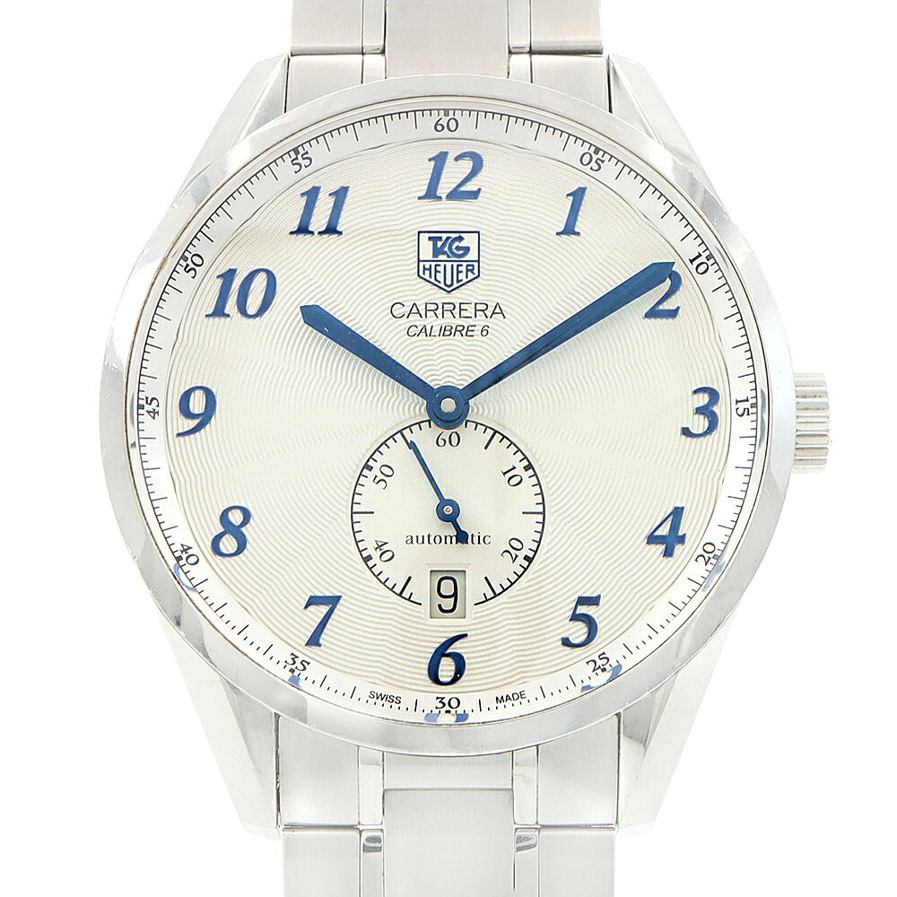 TAG Heuer タグホイヤー カレラ ヘリテージ キャリバー6 WAS2111 デイト 裏スケ 100m防水 シルバー SS ステンレス メンズ 自動巻き【6ヶ月保証】【腕時計】【中古】