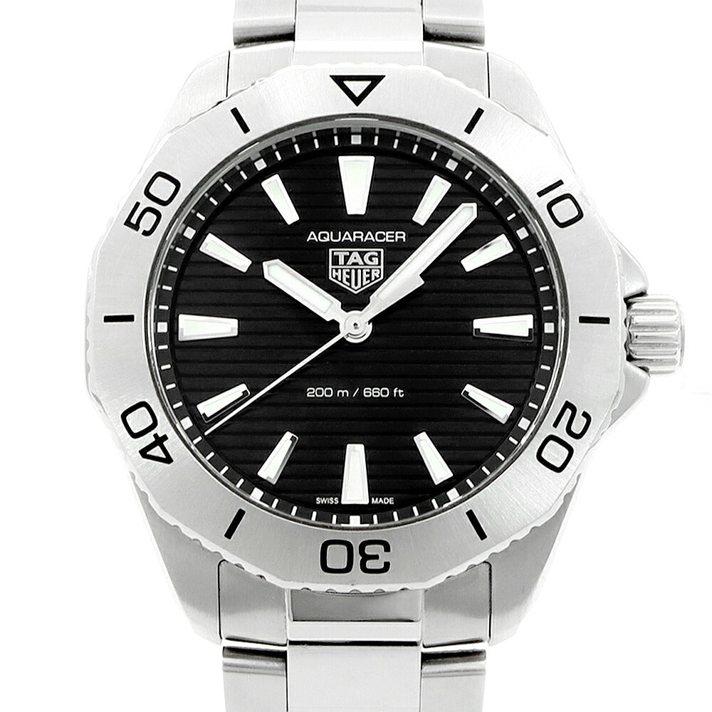 電池交換済 TAG Heuer タグホイヤー アクアレーサー プロフェッショナル200 WBP1110 200m防水 黒 ブラック SS ステンレス メンズ クォーツ【6ヶ月保証】【腕時計】【中古】