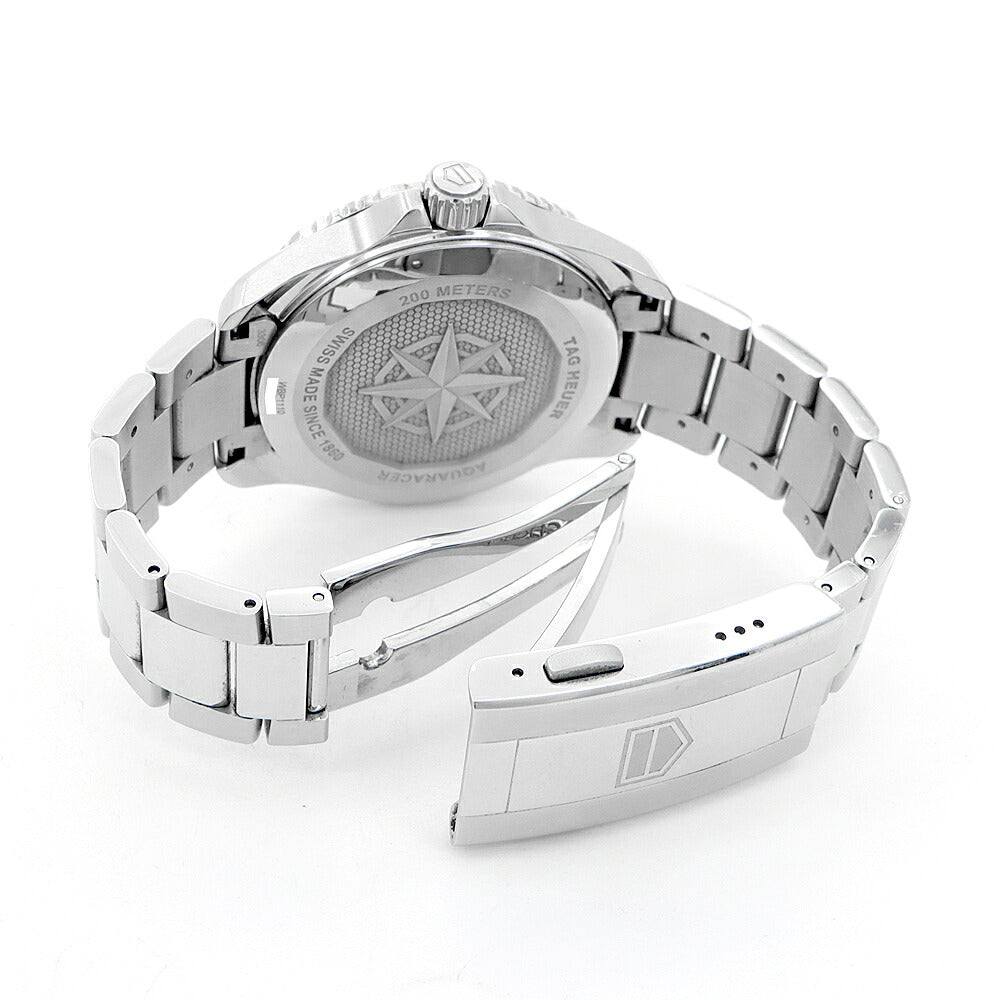 電池交換済 TAG Heuer タグホイヤー アクアレーサー プロフェッショナル200 WBP1110 200m防水 黒 ブラック SS ステンレス メンズ クォーツ【6ヶ月保証】【腕時計】【中古】