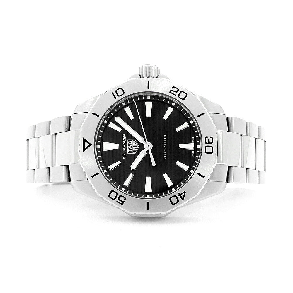 電池交換済 TAG Heuer タグホイヤー アクアレーサー プロフェッショナル200 WBP1110 200m防水 黒 ブラック SS ステンレス メンズ クォーツ【6ヶ月保証】【腕時計】【中古】