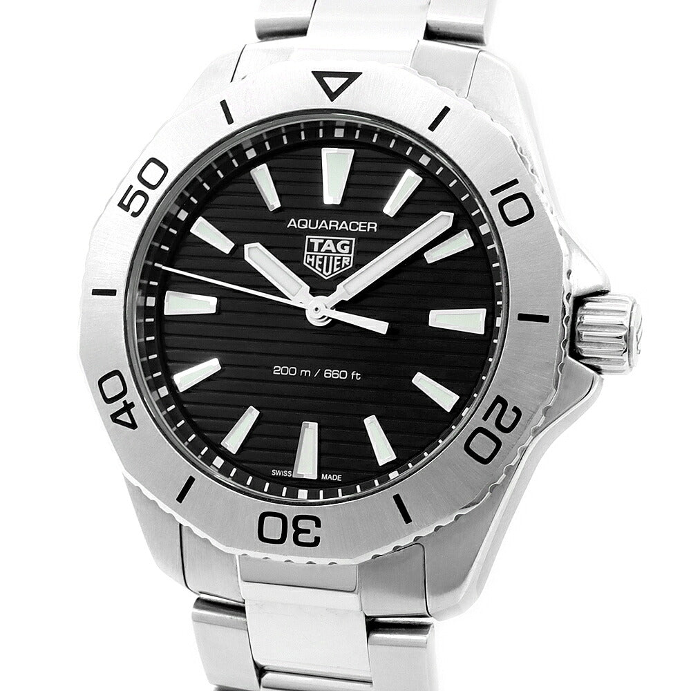 電池交換済 TAG Heuer タグホイヤー アクアレーサー プロフェッショナル200 WBP1110 200m防水 黒 ブラック SS ステンレス メンズ クォーツ【6ヶ月保証】【腕時計】【中古】