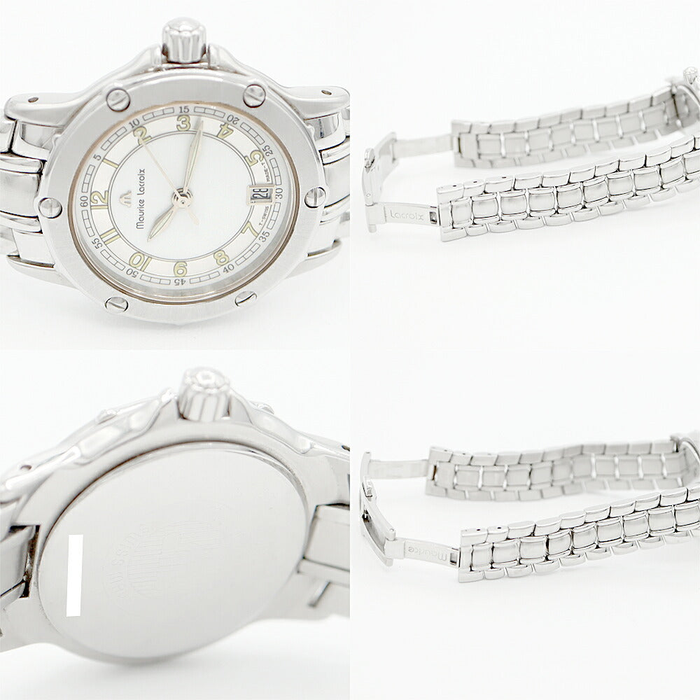 MAURICE LACROIX Calypso 5324 Date White Silver SS Stainless Steel Ladies Quartz [6 Month Warranty] [Watch] [Used]