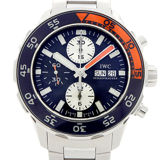 IWC インターナショナルウォッチカンパニー アクアタイマー クロノグラフ IW376703 デイデイト 青 ブルー SS ステンレス メンズ 自動巻き【6ヶ月保証】【腕時計】【中古】