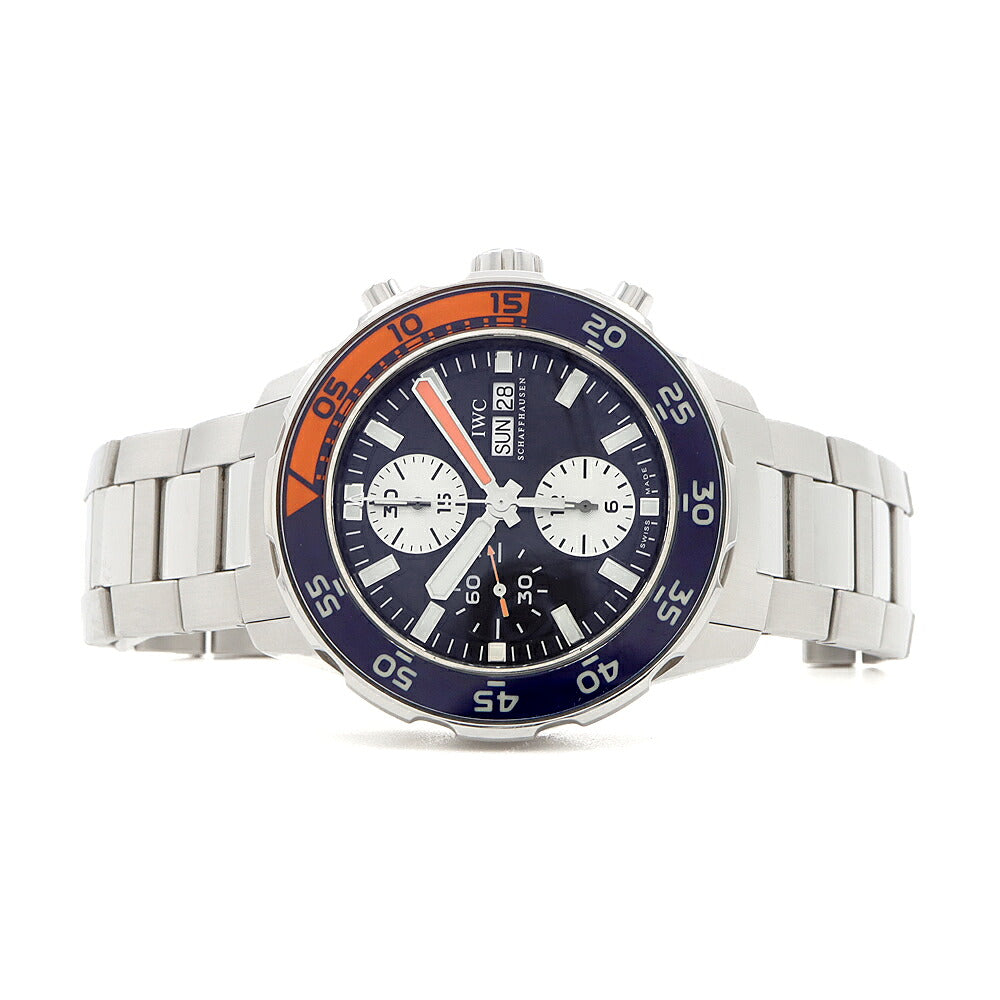 IWC インターナショナルウォッチカンパニー アクアタイマー クロノグラフ IW376703 デイデイト 青 ブルー SS ステンレス メンズ 自動巻き【6ヶ月保証】【腕時計】【中古】