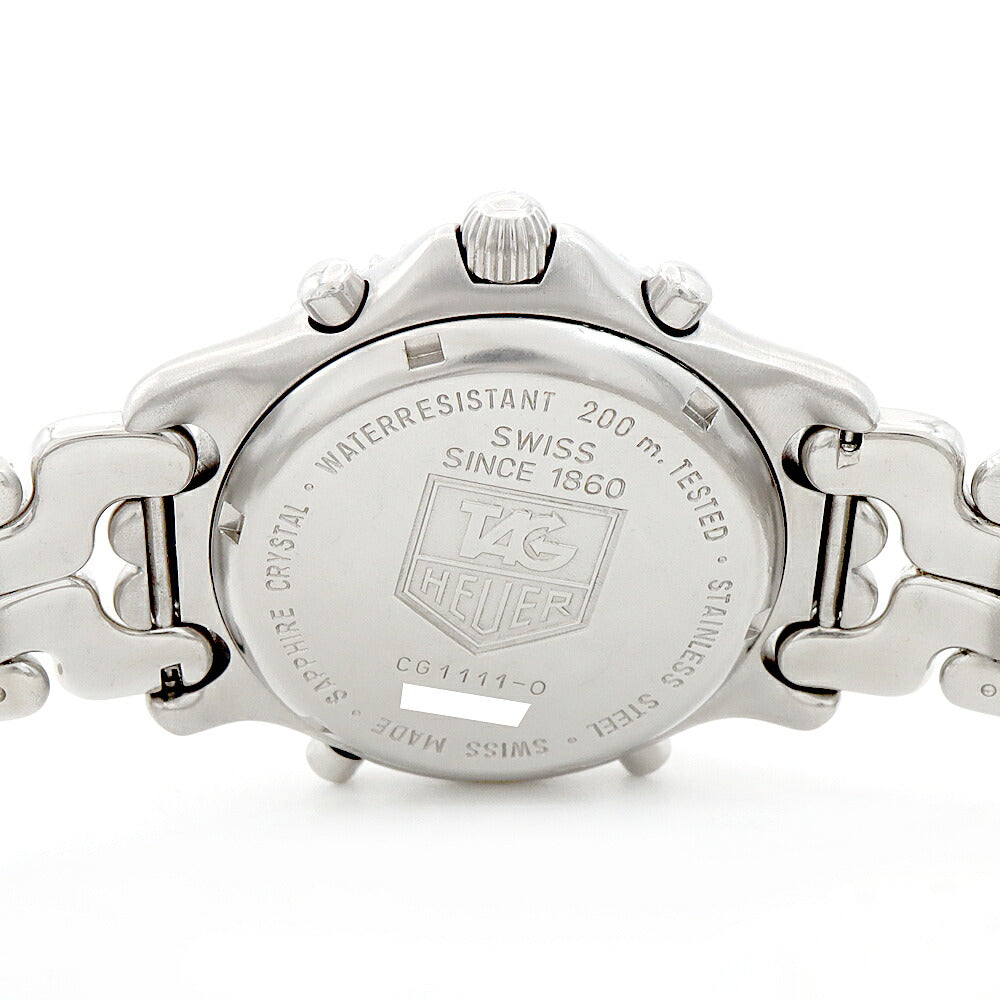 電池交換済 TAG Heuer タグホイヤー S/el セルシリーズ クロノグラフ CG1111-0 200m防水 デイト 白 ホワイト SS ステンレス メンズ アナログ デジタル デジアナ クォーツ【6ヶ月保証】【腕時計】【中古】