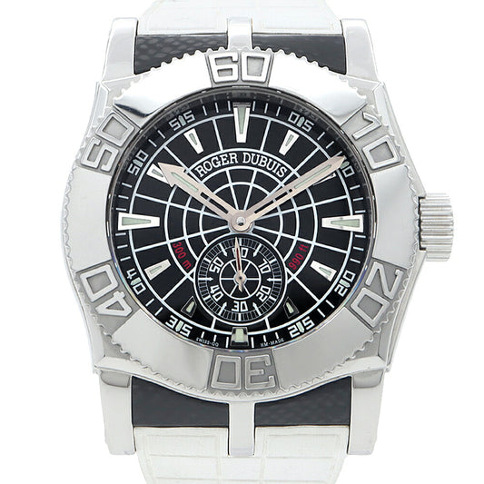 ROGER DUBUIS ロジェ デュブイ イージーダイバー 世界888本限定 SE46 14 9 300m防水 スモールセコンド 裏スケ 黒 ブラック SS ステンレス 純正ベルト 純正尾錠 メンズ 自動巻き【6ヶ月保証】【腕時計】【中古】