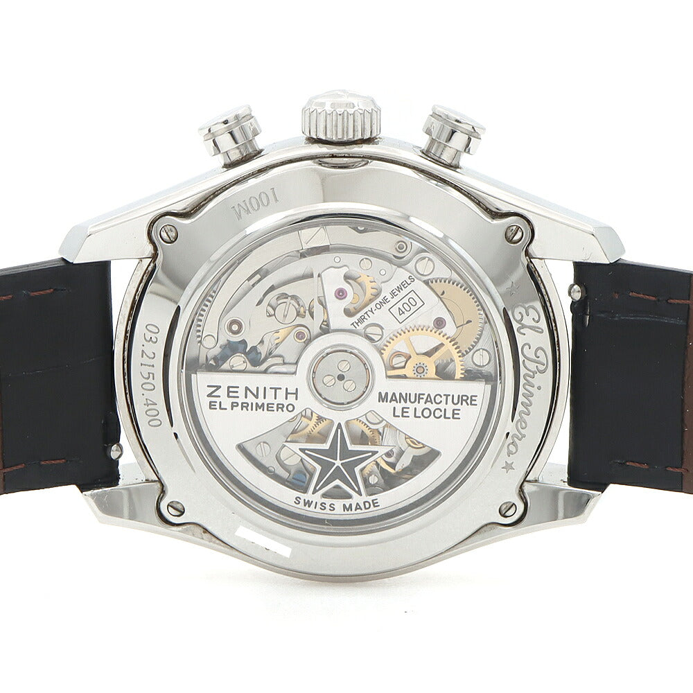 ZENITH ゼニス エルプリメロ クロノマスター 36000VPH 03.2150.400/26.C714 クロノグラフ 100m防水 デイト 裏スケ グレー SS ステンレス 純正尾錠 メンズ 自動巻き【6ヶ月保証】【腕時計】【中古】